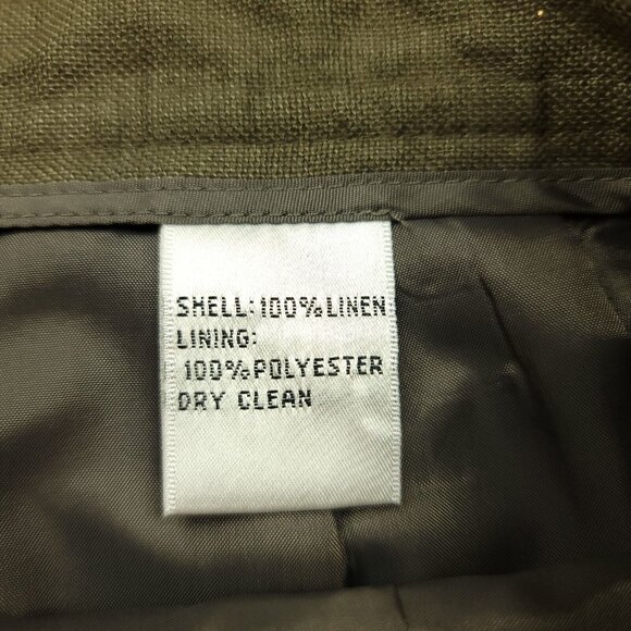 Tabolts Womens 4 P Petite Olive‎ 100% Irish Linen Pants Breathable Lightweight - Picture 3 of 11
